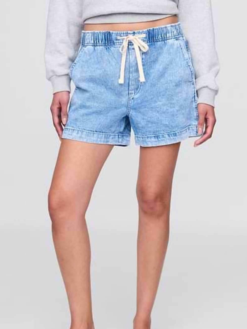 GAP Light Blue Denim Drawstring Women's Shorts